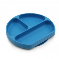 Bumkins 儿童餐盘分格吸盘碗 - 用量大 吸力大 - 深蓝色